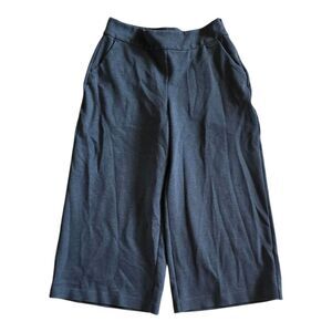 Sweaty Betty Chsrcoal Side Zip Ponte Knit Wide Leg Culotte Cropped Pants M